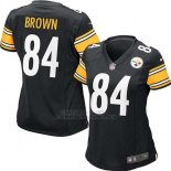 Camiseta Pittsburgh Steelers Brown Negro Nike Game NFL Mujer