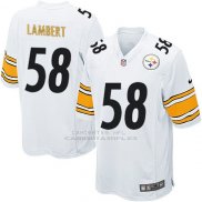 Camiseta Pittsburgh Steelers Lambert Blanco Nike Game NFL Hombre