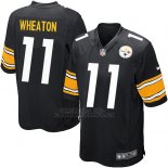 Camiseta Pittsburgh Steelers Wheaton Negro Nike Game NFL Nino