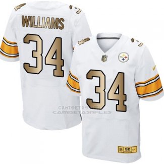 Camiseta Pittsburgh Steelers Williams Blanco Nike Gold Elite NFL Hombre