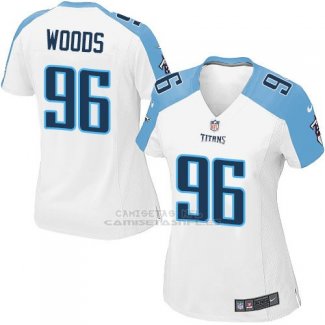 Camiseta Tennessee Titans Woods Blanco Nike Game NFL Mujer