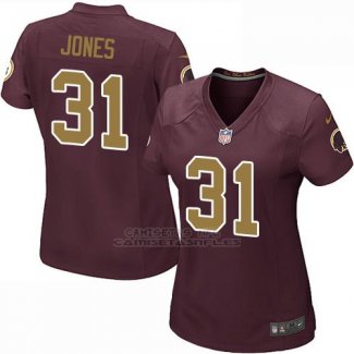 Camiseta Washington Commanders Jones Marron Nike Game NFL Mujer