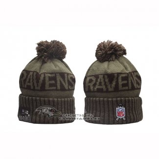 Gorro Beanie Baltimore Ravens New Era Verde Militar