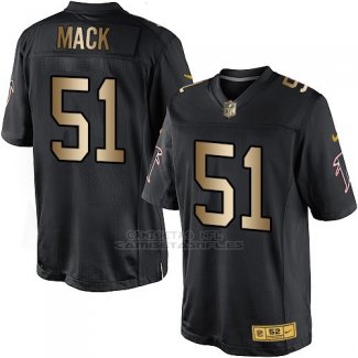 Camiseta Atlanta Falcons Mack Negro Nike Gold Elite NFL Hombre