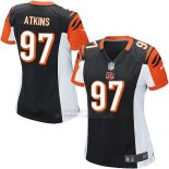 Camiseta Cincinnati Bengals Atkins Negro Nike Game NFL Mujer