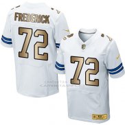 Camiseta Dallas Cowboys Frederick Blanco Nike Gold Elite NFL Hombre