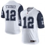 Camiseta Dallas Cowboys Staubach Blanco y Profundo Azul Nike Elite NFL Hombre