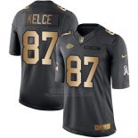 Camiseta Kansas City Chiefs Kelce Negro 2016 Nike Gold Anthracite Salute To Service NFL Hombre
