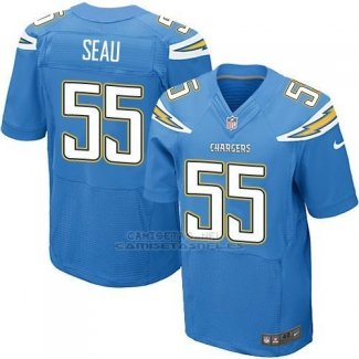 Camiseta Los Angeles Chargers Seau Azul Nike Elite NFL Hombre