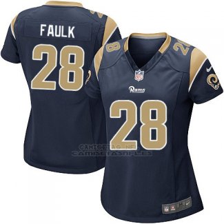 Camiseta Los Angeles Rams Faulk Negro Nike Game NFL Mujer