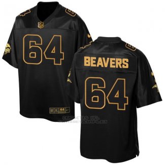 Camiseta Minnesota Vikings Beavers Negro 2016 Nike Elite Pro Line Gold NFL Hombre