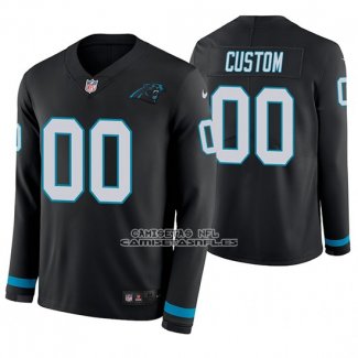 Camiseta NFL Carolina Panthers Personalizada Negro Therma Manga Larga