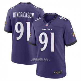 Camiseta NFL Game Baltimore Ravens Trey Hendrickson Jugador Violeta