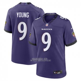 Camiseta NFL Game Baltimore Ravens Zion Young Jugador Violeta