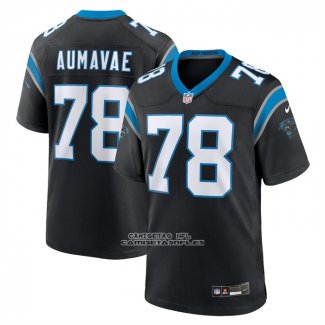 Camiseta NFL Game Carolina Panthers Popo Aumavae Negro