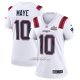 Camiseta NFL Game Mujer New England Patriots Drake Maye Super Bowl LX Patch Blanco