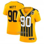 Camiseta NFL Game Mujer Pittsburgh Steelers TJ Watt Alterno 1933 Throwback Oro Camiseta NFL Game Mujer Pittsburgh Steelers TJ Watt Alterno 1933 Throwback Oro