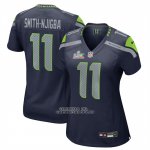 Camiseta NFL Game Mujer Seattle Seahawks Jaxon Smith Njigba Super Bowl LX Patch Azul