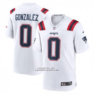 Camiseta NFL Game New England Patriots Christian Gonzalez Blanco1