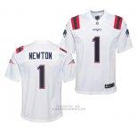 Camiseta NFL Game Nino New England Patriots Cam Newton 2020 Blanco