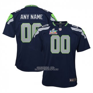 Camiseta NFL Game Nino Seattle Seahawks Super Bowl LX Personalizada Azul
