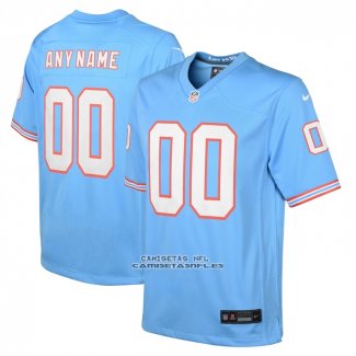 Camiseta NFL Game Nino Tennessee Titans Oilers Retro Personalizada Azul Claro
