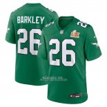 Camiseta NFL Game Philadelphia Eagles Saquon Barkley Super Bowl LIX Segunda Verde Camiseta NFL Game Philadelphia Eagles Saquon Barkley Super Bowl LIX Segunda Verde