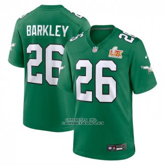 Camiseta NFL Game Philadelphia Eagles Saquon Barkley Super Bowl LIX Segunda Verde