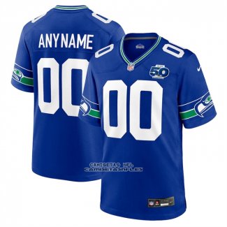 Camiseta NFL Game Seattle Seahawks 50th Season Throwback Personalizada Royal