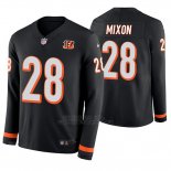 Camiseta NFL Hombre Cincinnati Bengals Joe Mixon Negro Therma Manga Larga