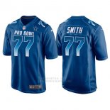 Camiseta NFL Hombre Dallas Cowboys 77 Tyron Smith Azul NFC 2018 Pro Bowl