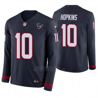 Camiseta NFL Hombre Houston Texans Deandre Hopkins Azul Therma Manga Larga