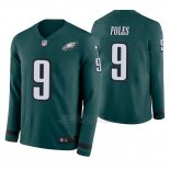 Camiseta NFL Hombre Philadelphia Eagles Nick Foles Verde Therma Manga Larga