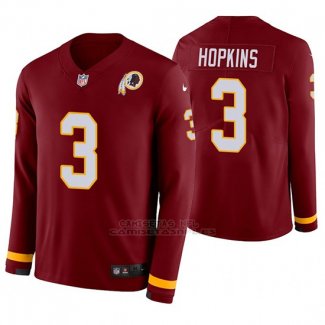 Camiseta NFL Hombre Washington Commanders Dustin Hopkins Burgundy Therma Manga Larga