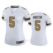 Camiseta NFL Legend Mujer New Orleans Saints 5 Jameis Winston Blanco Color Rush