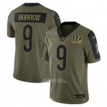 Camiseta NFL Limited Cincinnati Bengals Joe Burrow 2021 Salute To Service Verde