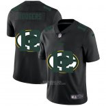 Camiseta NFL Limited Green Bay Packers Rodgers Logo Dual Overlap Negro
