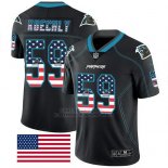 Camiseta NFL Limited Hombre Carolina Panthers 59 Luke Kuechly Negro Rush USA Flag