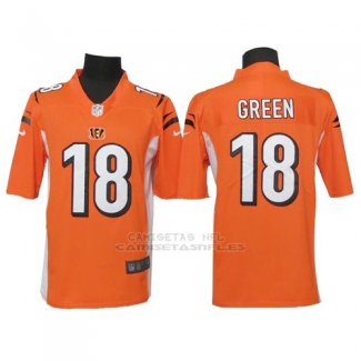 Camiseta NFL Limited Hombre Cincinnati Bengals 18 A.j. Green Naranja