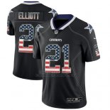 Camiseta NFL Limited Hombre Dallas Cowboys Ezekiel Elliott Negro 2018 USA Flag Fashion Color Rush