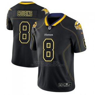 Camiseta NFL Limited Hombre Minnesota Vikings Kirk Cousins Negro Color Rush 2018 Lights Out