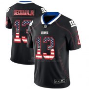 Camiseta NFL Limited Hombre New York Giants Odell Beckham Jr. Negro 2018 USA Flag Fashion Color Rush