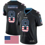 Camiseta NFL Limited Hombre Tennessee Titans 8 Marcus Mariota Negro Rush USA Flag