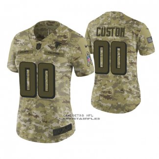 Camiseta NFL Limited Mujer Atlanta Falcons Personalizada 2018 Salute To Service Verde