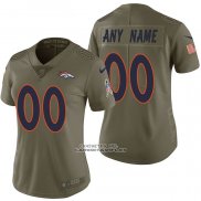 Camiseta NFL Limited Mujer Denver Broncos Personalizada 2017 Salute To Service Verde