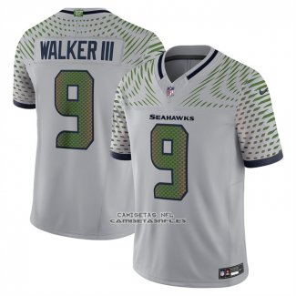 Camiseta NFL Limited Seattle Seahawks Kenneth Walker III 2025 Rivalries Collection Gris