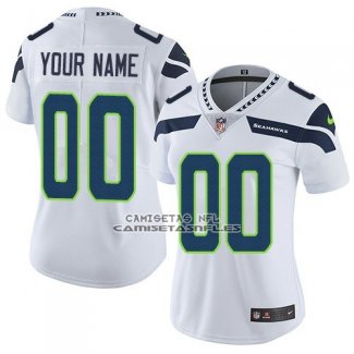 Camiseta NFL Mujer Seattle Seahawks Personalizada Blanco