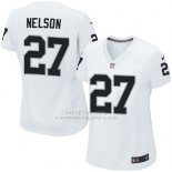 Camiseta Oakland Raiders Nelson Blanco Nike Game NFL Mujer