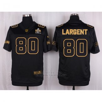 Camiseta Seattle Seahawks Largent Negro Nike Elite Pro Line Gold NFL Hombre