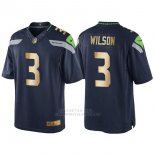 Camiseta Seattle Seahawks Wilson Profundo Azul Nike Gold Game NFL Hombre